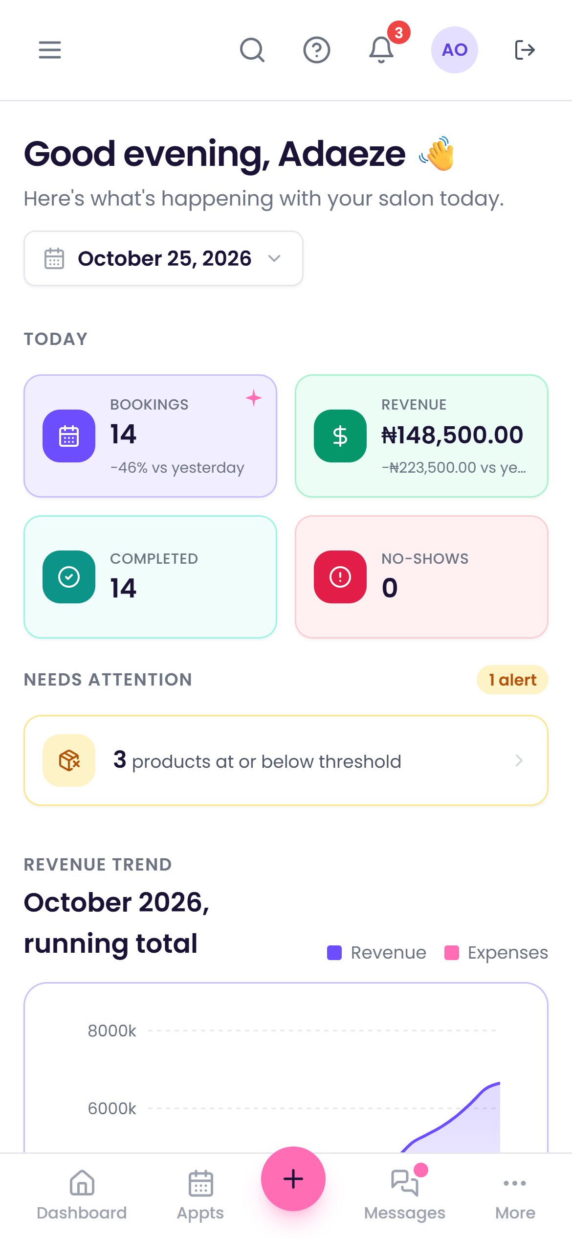 The Salyntra dashboard on a phone