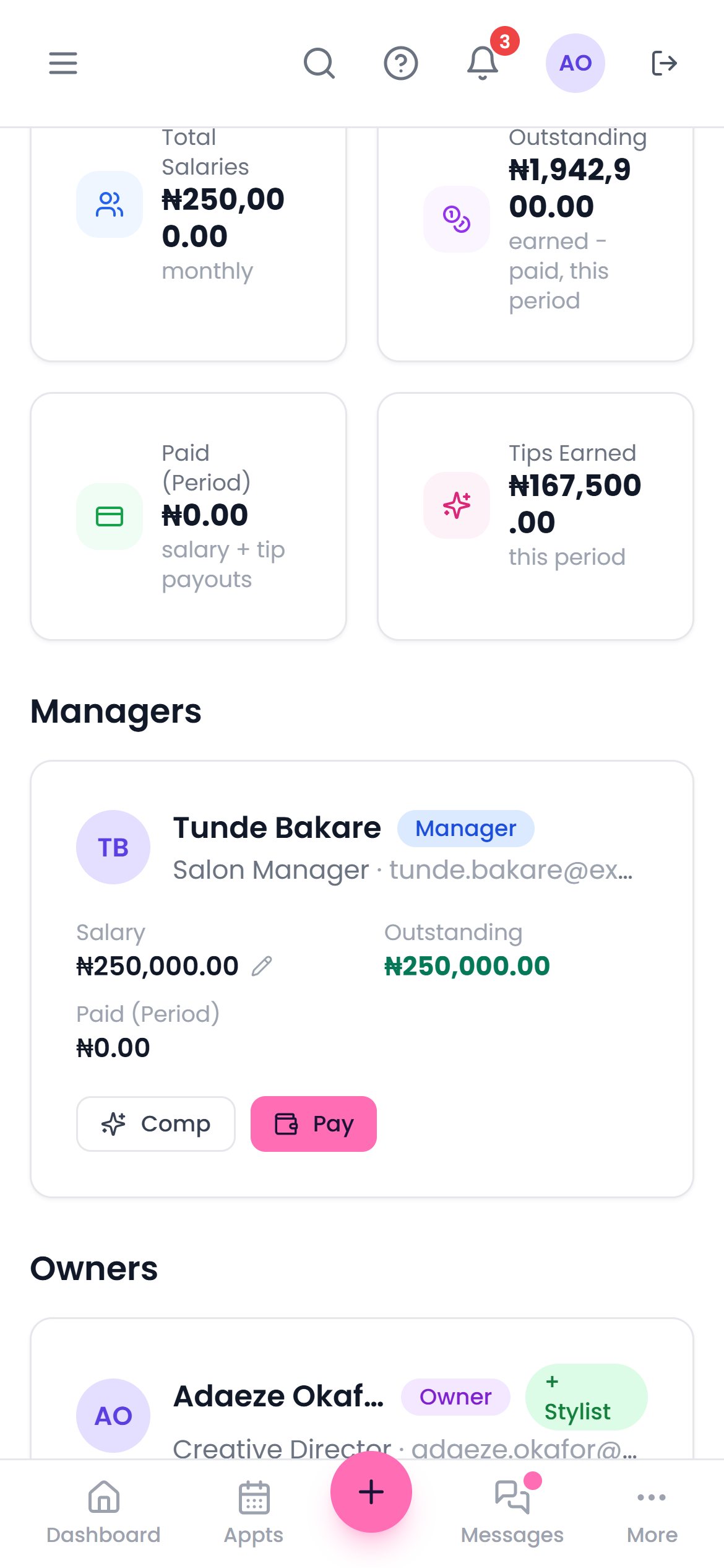 Payroll on a phone